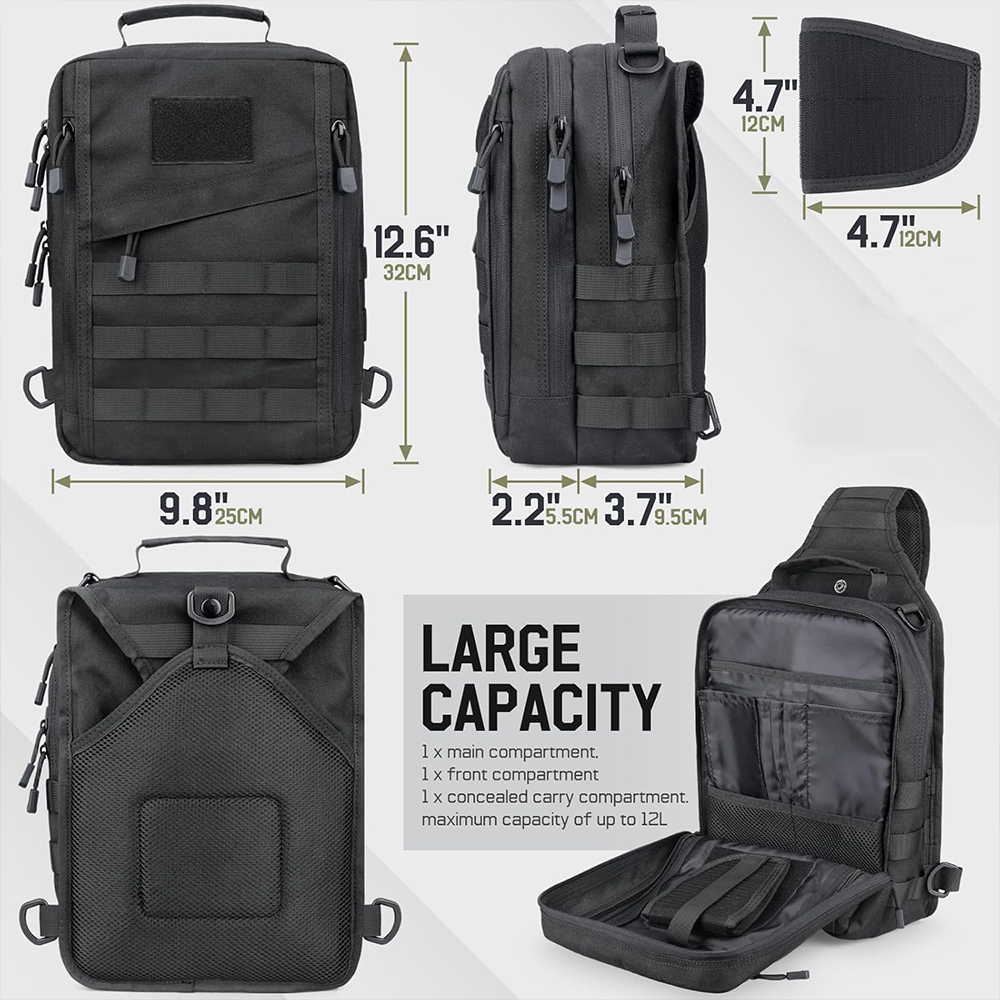 التكتيكية حقيبة ظهر ذات حمالة  - مراجعة Edc Concealed Carry Sling Bag وسعره